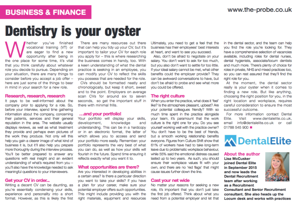 Dentistry is your oyster: The Probe